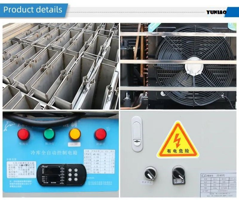 Big Industrial Ice Block Cube Making Machine 2 T Per Day Capacity 35 Moulds 10 KG Huge Ice Maker Machine