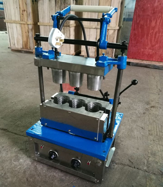 Commercial ice cream cone wafer making machine small edible coffee cup maker 3 heads CFR BY SEA