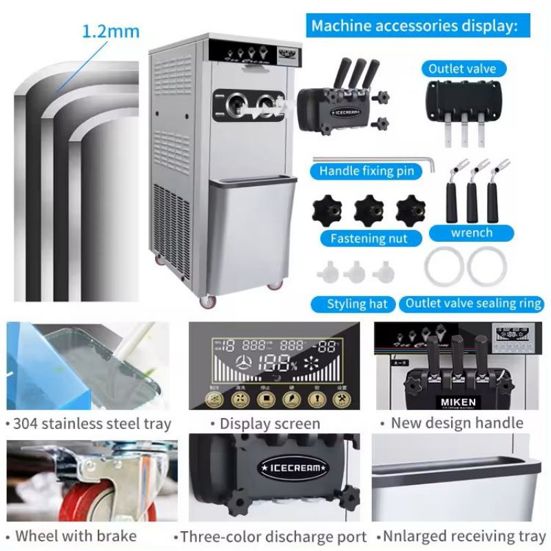 MK-618DB 18-22L per hour Soft serve ice cream machine Soft Ice Cream Machine Price Softy Ice Cream Machine CFR BY SEA