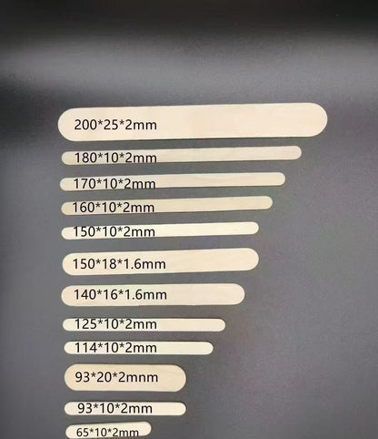 In‑Stock 10000Pcs Per Carton Natural Ice Popsicle Sticks 114×10×2mm Disposable Wooden Popsicle Sticks