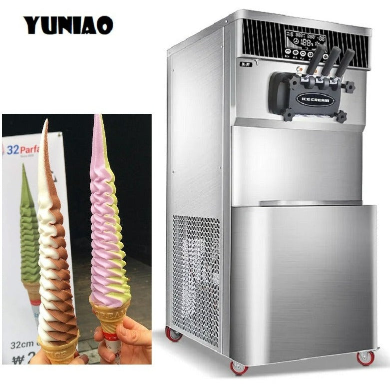 YN-F648 Super long 30CM soft serve ice cream making machine with mixer soft fruit ice cream machine CFR BY SEA