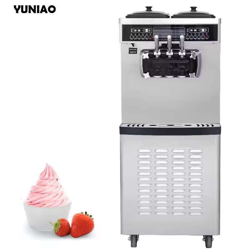 YKF-8238 High Output 38-45L/H Double Compressors With Pre-cooling Function  Soft Ice Cream Machine Standing Ice Cream Maker CFR BY SEA