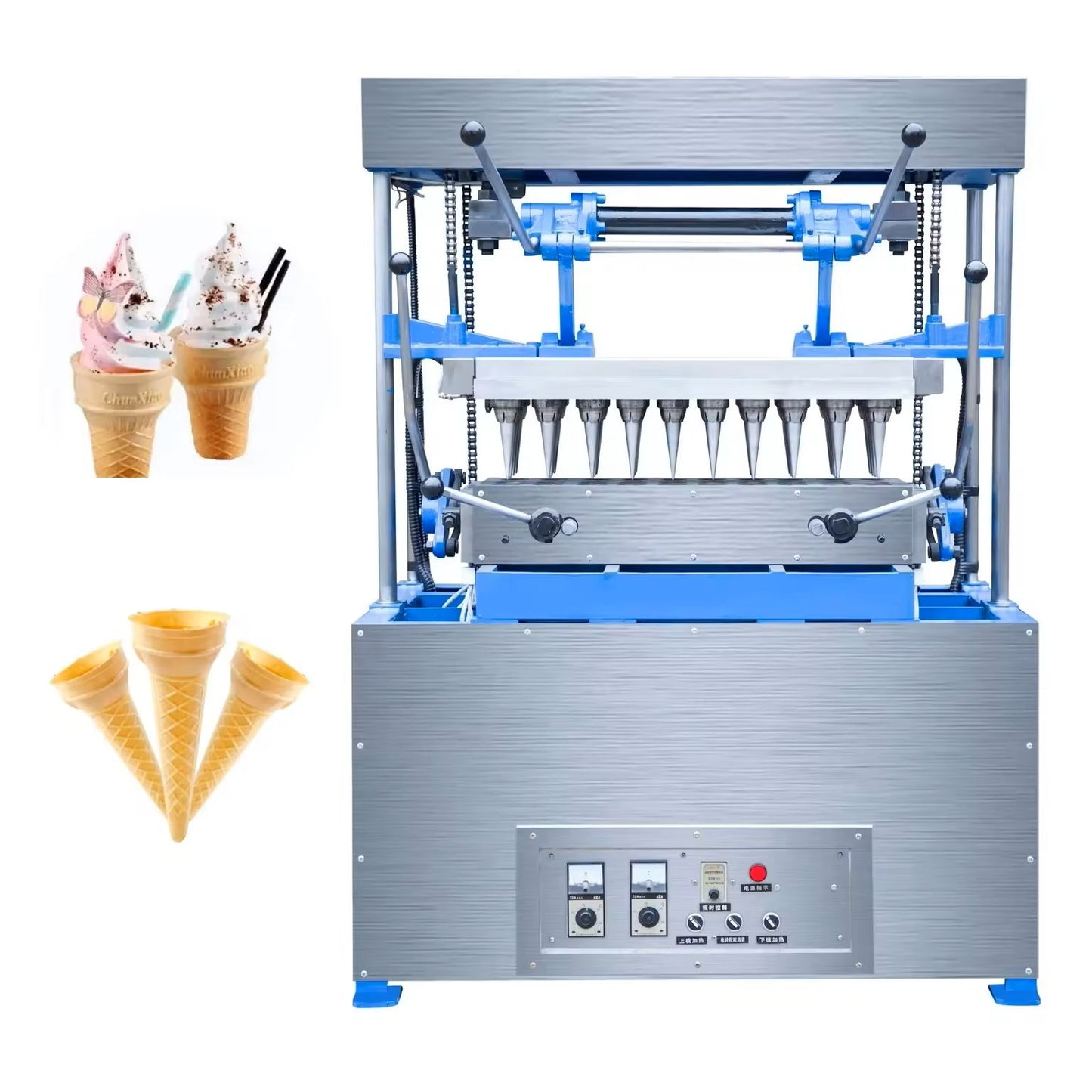 DST-40C 40 Molds Waffle Biscuit Icecream Cone Maker Baking Line Machine Ice Cream Cone Making Machine Price CFR BY SEA