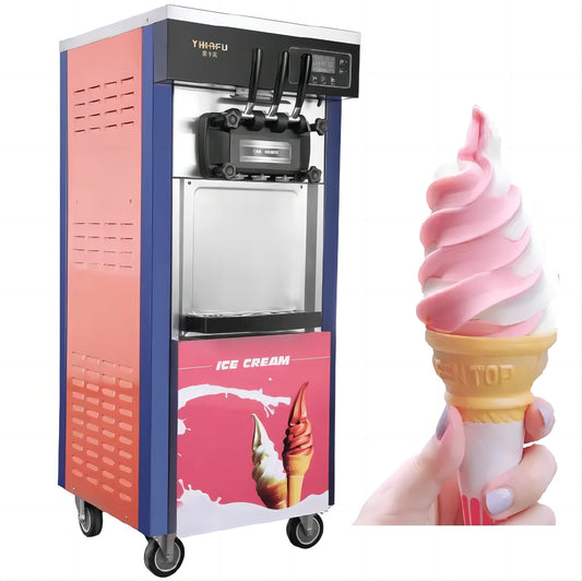 YKF-8226 22~28L/h Soft Serve Ice Cream Machine Commercial Ice Cream Making Machine Price For Business CFR BY SEA