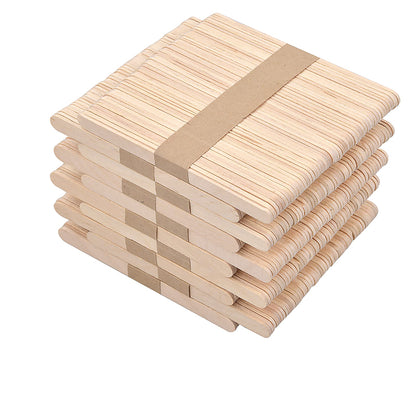 In‑Stock 10000Pcs Per Carton Natural Ice Popsicle Sticks 114×10×2mm Disposable Wooden Popsicle Sticks