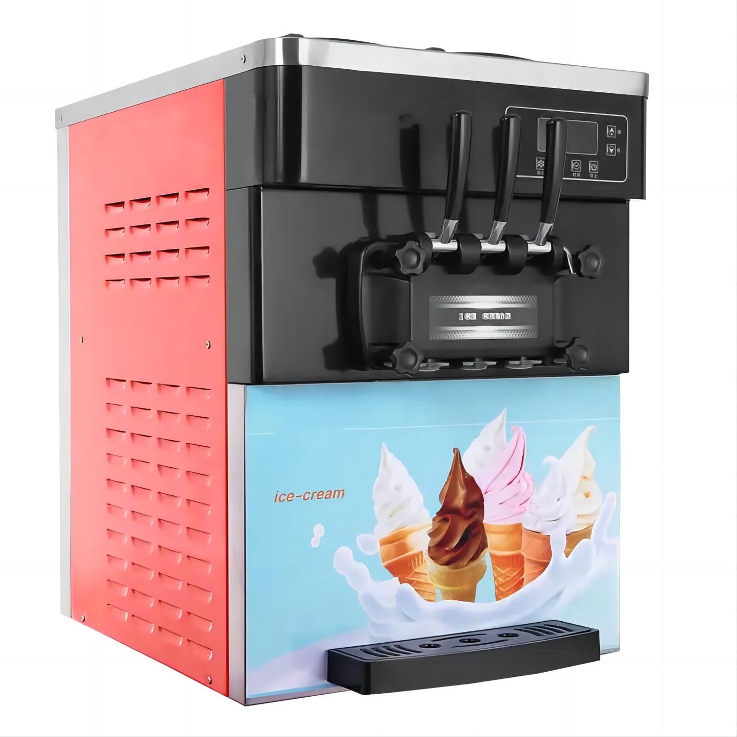 YKF-8226 Portable Table Top Soft Serve Ice Cream Machine Three Flavors Automatic Soft Ice Cream Vending Machine