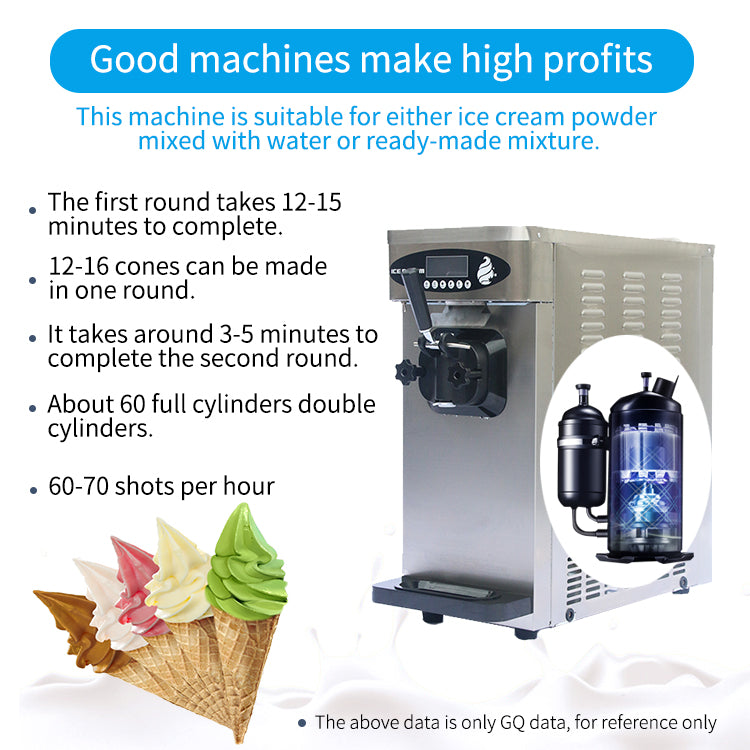 GQ-18CTB Table Top One Flavor Soft Serve Ice-cream Ice Cream Machine Commercial