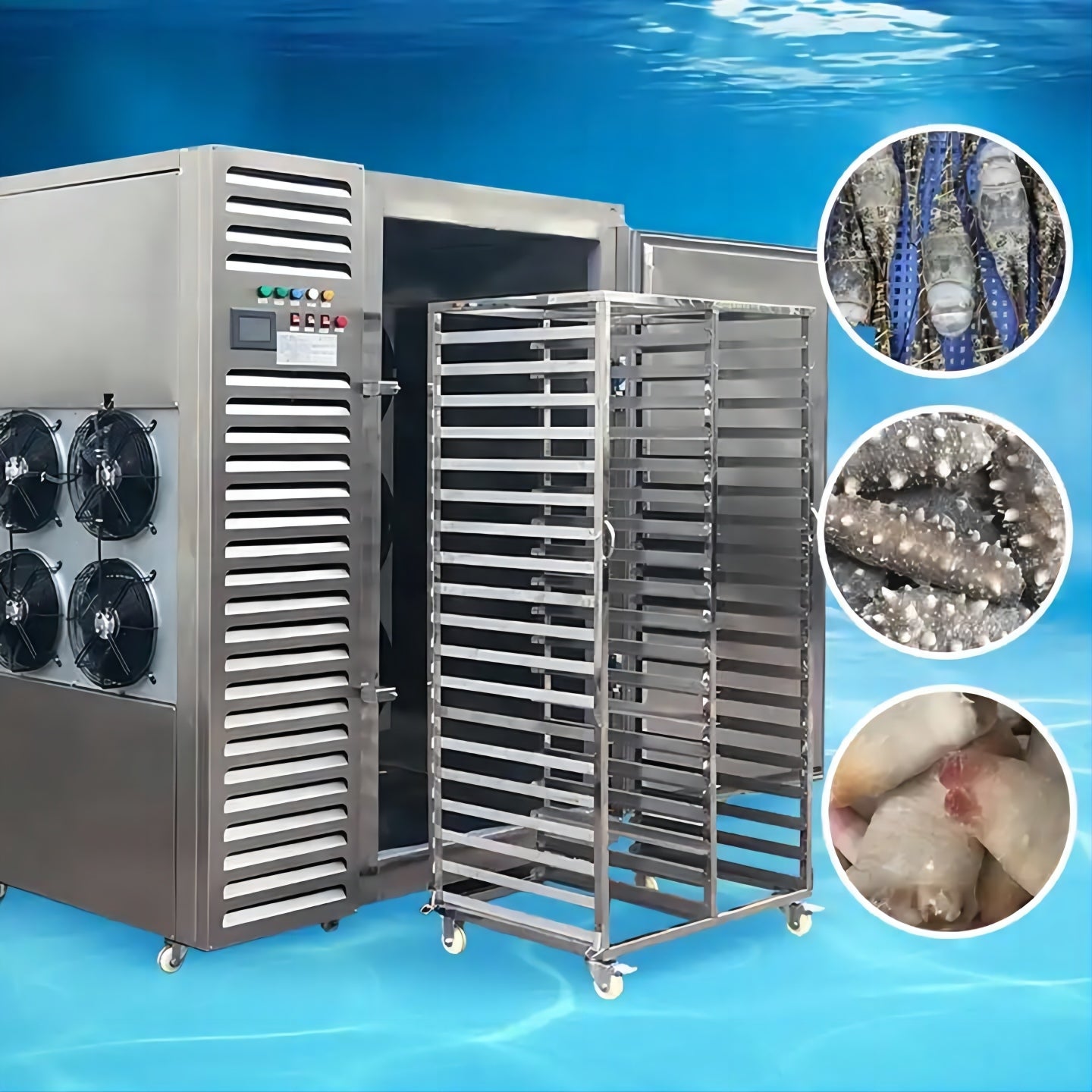 SD-1100L large fish low degree -45 degree 15*2 trays big mobile shock blast freezer for sale CFR BY SEA