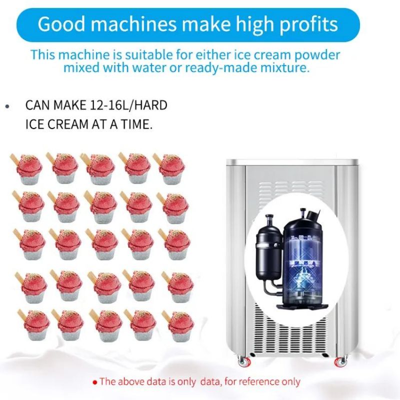 GQ-H16T Table Top 16L/H Hard Ice Cream Making Machine Commercial Ice Cream Maker Ice Cream Table Freezer CFR BY SEA