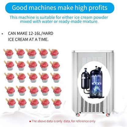 GQ-H16T Table Top 16L/H Hard Ice Cream Making Machine Commercial Ice Cream Maker Ice Cream Table Freezer CFR BY SEA