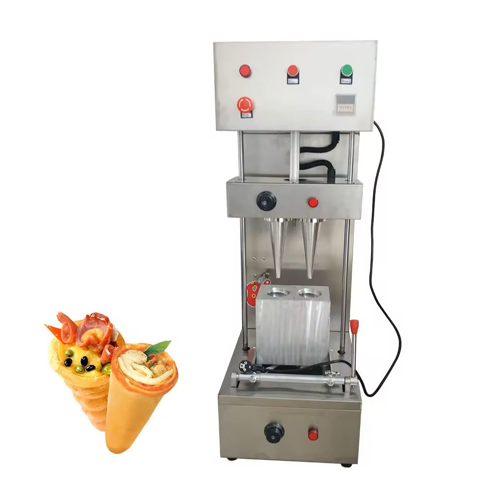 2 Heads Conch Shape Pizza Mould Cones Production Line Snack Pizza Cone Making Machine CFR BY SEA