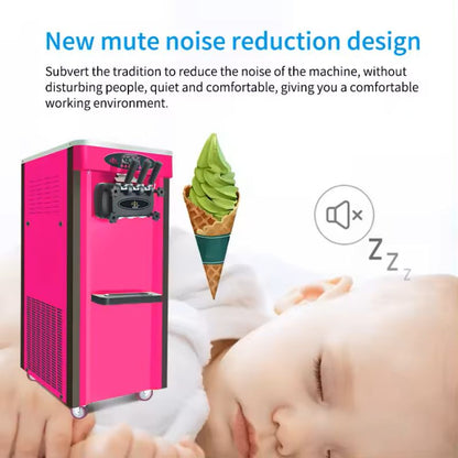 MK-25C Red Color Commercial Vertical 3 Flavors Soft Ice Cream Making Machine CFR BY SEA