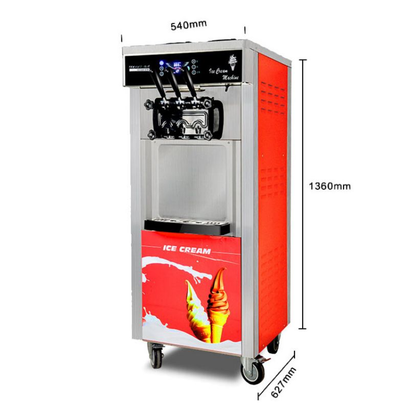 YKF-8226 22~28L/h Soft Serve Ice Cream Machine Commercial Ice Cream Making Machine Price For Business CFR BY SEA