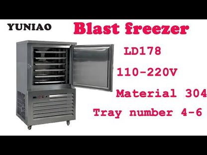 Commercial Fan Cooling Blast Freezer Frozen Food -45 Degree Blast Chiller Stainless Steel Industrial Deep Freezer